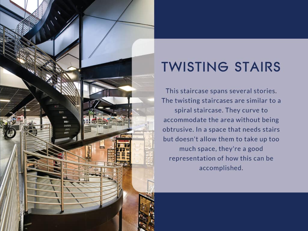 An example of using twisted stairs in architecture