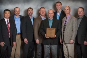 Septagon team accepting the Butler Sales Award 2018