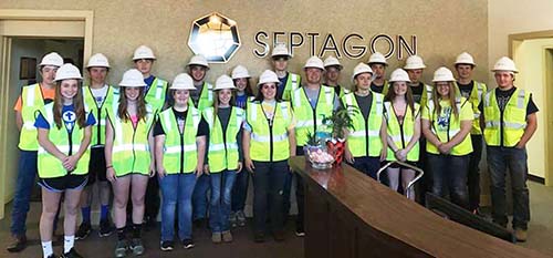 Cole Camp FFA members in the Septagon office