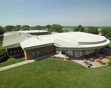 Large building with a metal roof